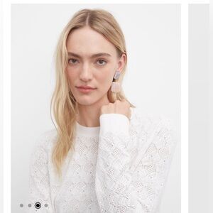 Club Monaco Pointelle Stitch Crew Sweater